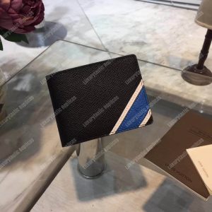 LV Multiple Wallet Taiga Leather Blue Stripe - Image 10