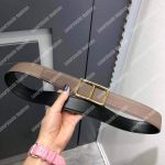 Hermes Officier Belt Buckle Reversible Leather Strap Black/Chocolate Brown