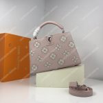 LV Capucines BB Taurillon Leather Monogram Flowers allover Rose Ballerine