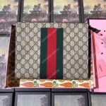 Gucci GG Supreme Web Pouch Beige/Ebony
