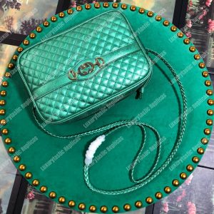 Gucci Laminated Leather Small Shoulder Bag Green - Image 4