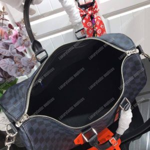 LV Keepall Bandoulière 45 Race Damier Cobalt Canvas - Image 8