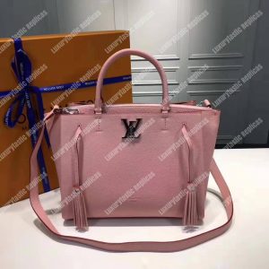 LV Lockmeto Handbag Luxury Leather Rose Poudre - Image 8