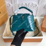 LV Capucines Mini Crocodilien Mat Cactus