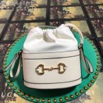 Gucci 1955 Horsebit Bucket Bag White