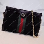 Gucci Ophidia Suede Small Shoulder Bag Black