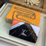 LV Twist Chain Wallet Epi Leather Monogram Noir Tan