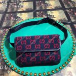 Gucci GG Wool Belt Bag Blue/Red