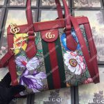Gucci Ophidia GG Flora small tote bag red