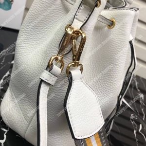 Prada Leather Bucket Bag White - Image 4