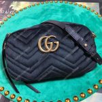 Gucci GG Marmont Velvet Small Shoulder Bag Black