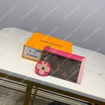 LV Zipped Card Holder Monogram canvas with colorful grained-leather trim Rose Ballerine Pink