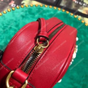 Gucci GG Marmont Small Matelassé Shoulder Bag With Pearls Red - Image 6