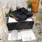 Gucci Rhyton Leather Sneaker With Multicolour Gucci Logo