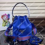 Prada Leather Bucket Bag Blue