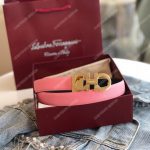 Salvatore Ferragamo Adjustable Gancini Belt Pink