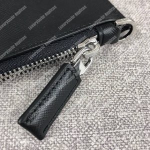 Prada Saffiano And Crocodile Leather Pouch Red - Image 6