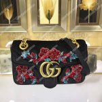 Gucci GG Marmont Embroidered Velvet Mini Bag Blooms