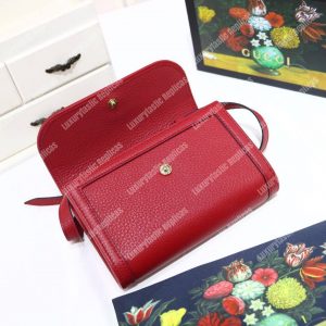 Gucci GG Calfskin Mini Shoulder Flap Bag Red - Image 5