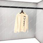 Gucci Print Hooded Sweatshirt Beige
