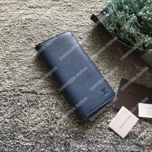 LV Brazza Wallet Epi Leather Navy Blue - Image 9