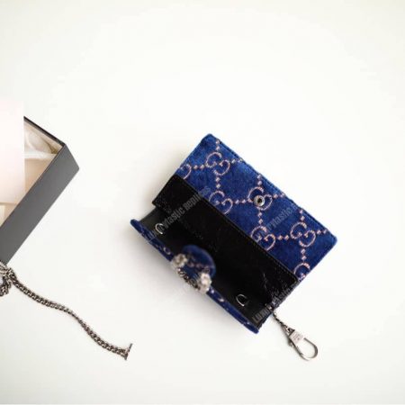 Gucci Dionysus GG Velvet Super Mini Bag Blue - Image 7