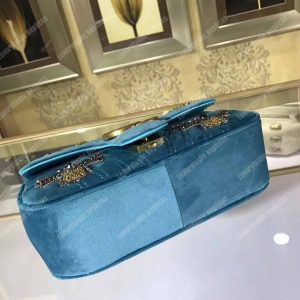 Gucci GG Marmont Embroidered Velvet Mini Bag Bee - Image 9