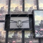 Gucci Dionysus Leather Super Mini Bag Grey