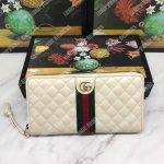 Gucci Leather Zip Around With Double G Off-White