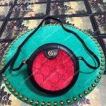 Gucci GG Velvet Round Shoulder Bag Red