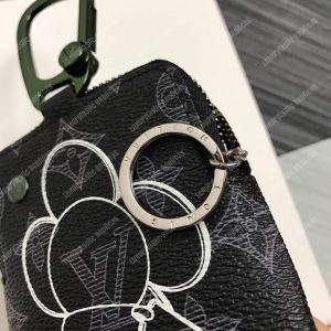 LV Zip Key Ring Monogram Vivienne Eclipse Black - Image 7