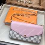 LV Pochette Félicie Damier Azur Soft Canvas Eau de Rose