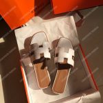 Hermes Oran Sandal Calfskin Leather White