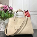 LV Montaigne MM Monogram Empreinte Crème Handbag