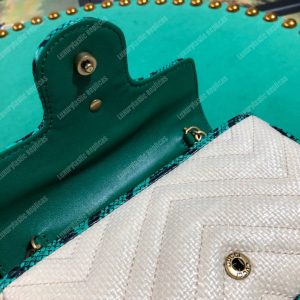 Gucci GG Marmont Matelassé Super Mini Bag Green Snakeskin Trim - Image 9