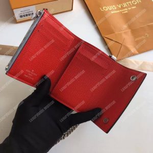 LV Rivets Chain Wallet Damier Graphite Canvas Epi Canvas Red - Image 6