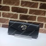 Gucci Broadway Leather Clutch With Tiger Black