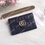 Gucci GG Marmont Leather Mini Chain Bag Black