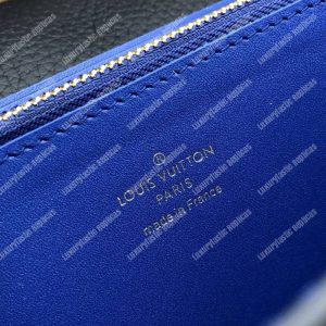 LV Capucines Wallet Taurillon Noir Leather Monogram Blue Flowers - Image 9