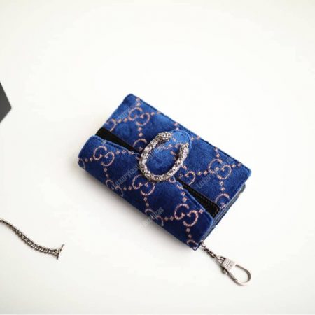 Gucci Dionysus GG Velvet Super Mini Bag Blue - Image 8