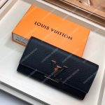 LV Capucines Wallet Taurillon Black