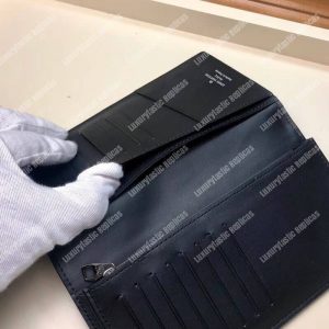 LV Brazza Wallet Taurillon Leather Blue Insignia - Image 8