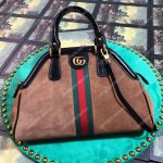 Gucci Re(Belle) Medium Shoulder Bag Suede Brown