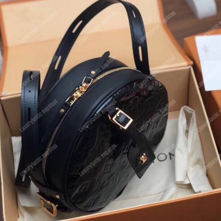 LV Boite Chapeau Souple Monogram Vernis Leather Noir - Image 5