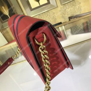 Gucci GG Marmont Stylish Striped Canvas Bag Red - Image 7