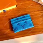 LV Double Card Holder Blue