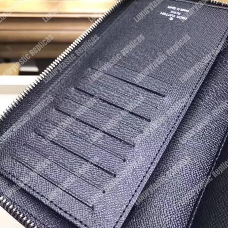 LV League Zippy Long Wallet Vertical Damier Graphite 2017 - Image 5