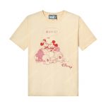 Gucci Cotton T-Shirt Mickey And Minnie Print Beige
