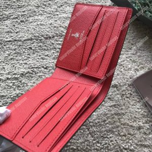 LV Slender Wallet Epi Leather Hexagon Red - Image 7