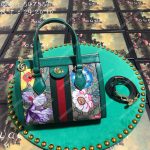 Gucci Ophidia GG Flora Small Tote Bag Green